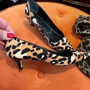Charles by Charles David Leopard Print Kitten Heels.
